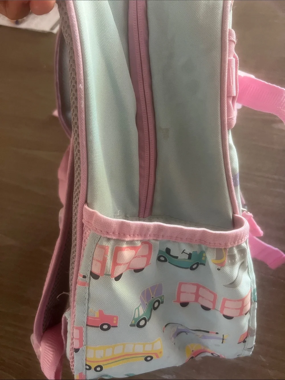 Pottery Barn Kids McKenzie Pink & Pastel Travel Vehicles Backpack